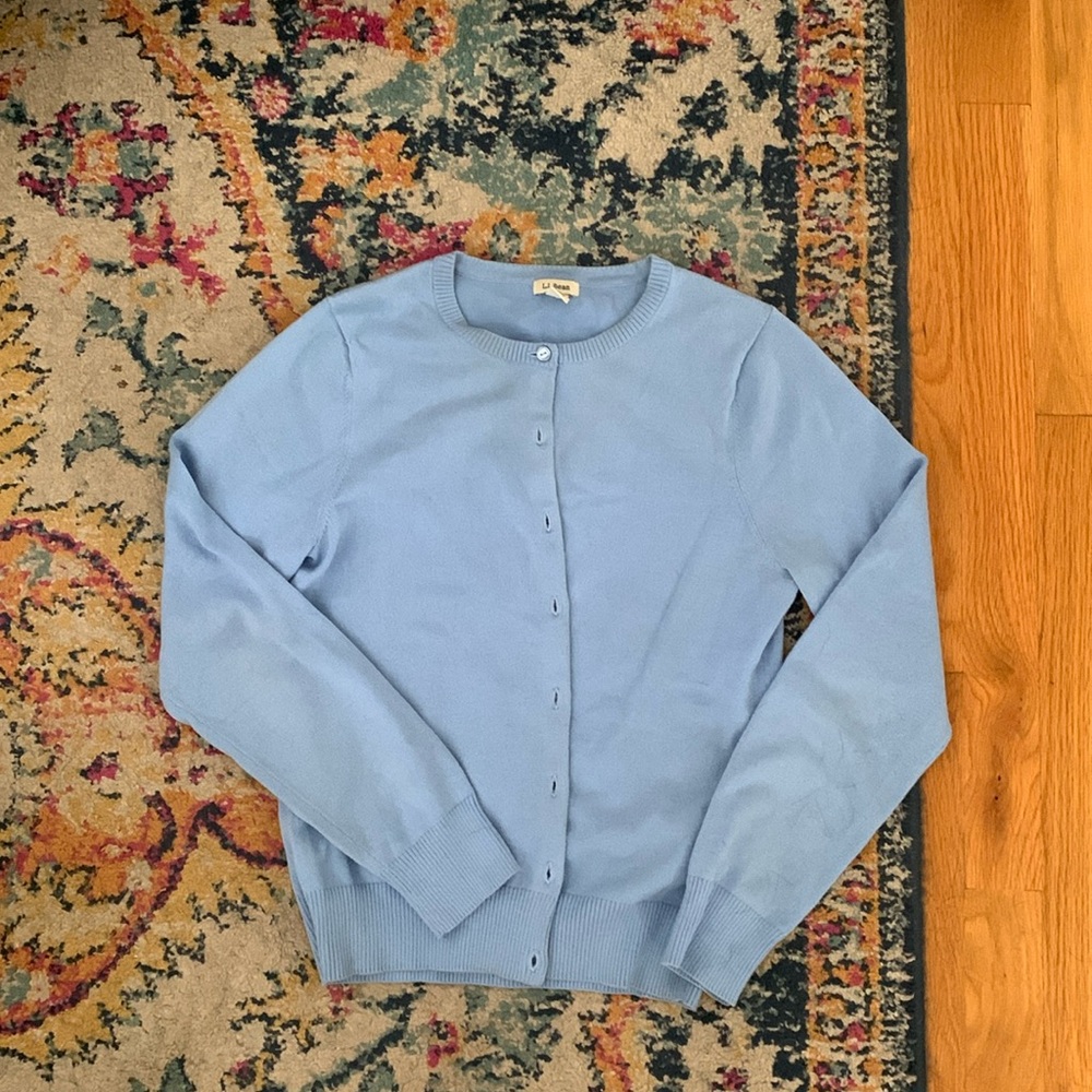 L.L. Bean Light Blue Cardigan XS